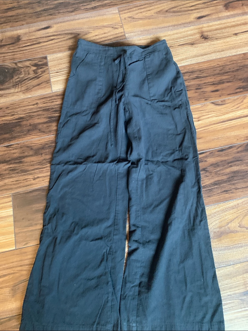 SHEIN Black Wide-Leg Drawstring Pants